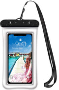 Tadivuvi Floating Waterproof Phone Pouch Holder Dry Bag Case for Samsung Galaxy S24 Ultra S23+ S22 S21 Note 20 A13 A14 A15 A23 A35 A54 A55 A20 A21 A51 A71 iPhone 16 15 Pro Max 14 13 XR up to 7"White