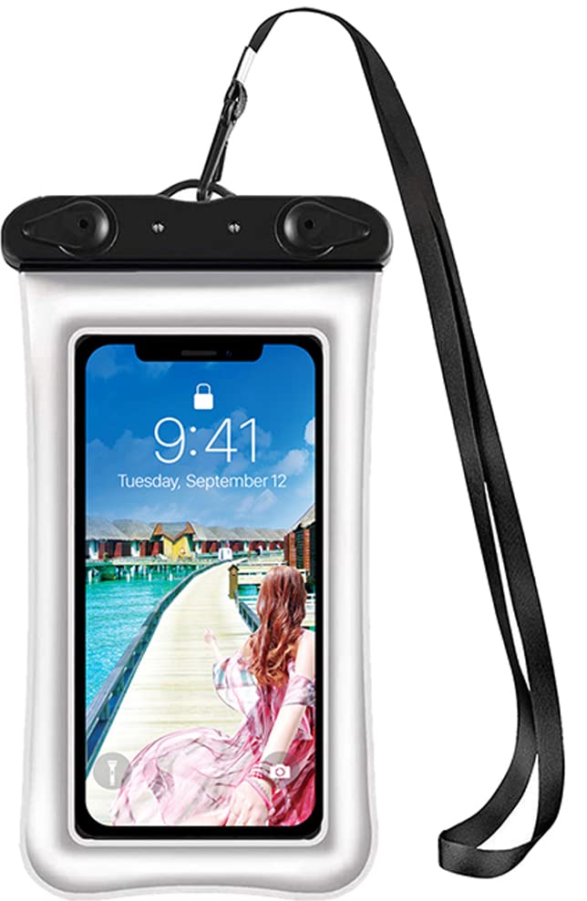 Tadivuvi Floating Waterproof Phone Pouch Holder Dry Bag Case for Samsung Galaxy S24 Ultra S23+ S22 S21 Note 20 A13 A14 A15 A23 A35 A54 A55 A20 A21 A51 A71 iPhone 16 15 Pro Max 14 13 XR up to 7"White